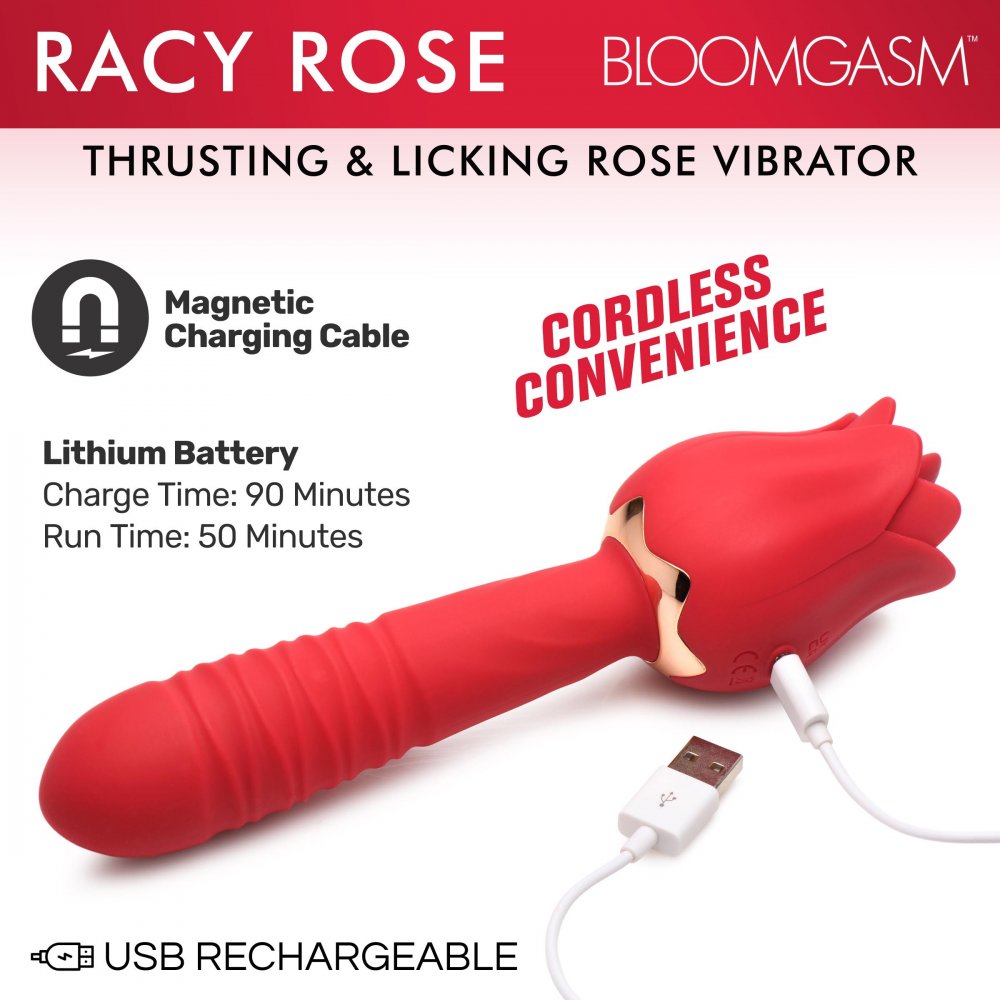 Stoßender und leckender Rosenvibrator