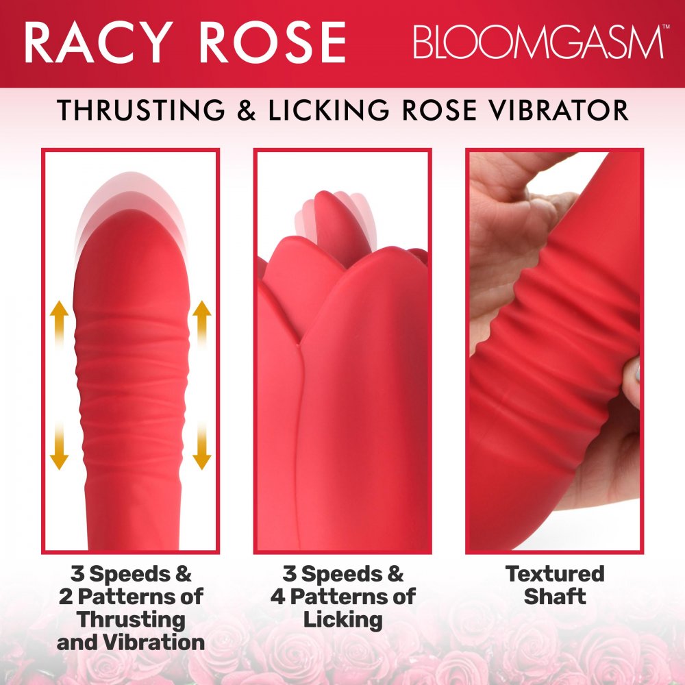 Stoßender und leckender Rosenvibrator