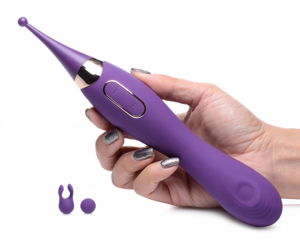 Pulsing G-spot Pinpoint Silicone Vibrator with Attachments