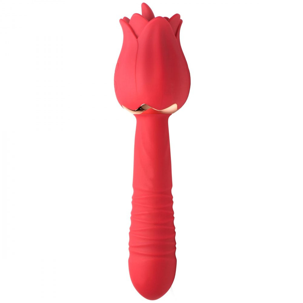 Stoßender und leckender Rosenvibrator
